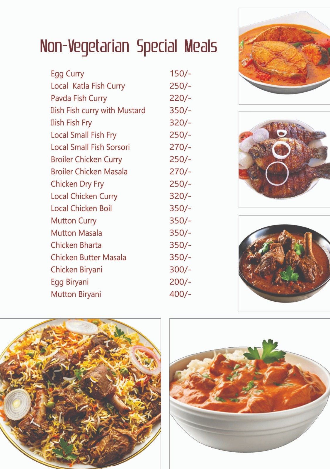 Non-Vegetarian Special Meals