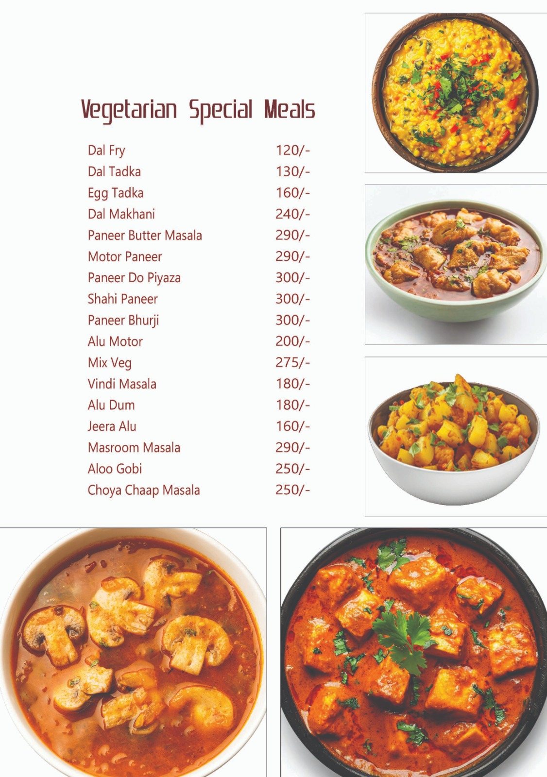Vegetarian Special Meals